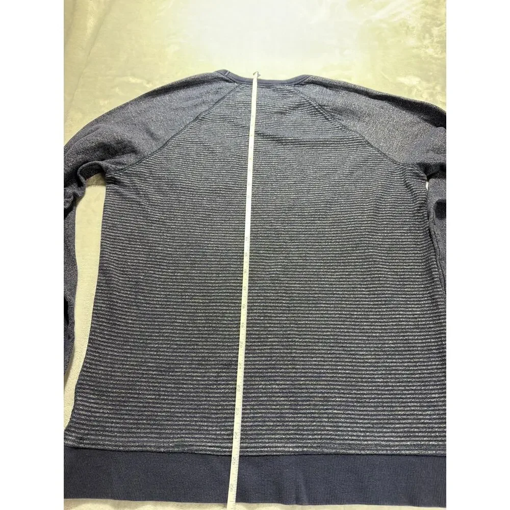 Banana Republic Men's Medium Preppy Navy Striped Raglan Long Sleeve Shirt M